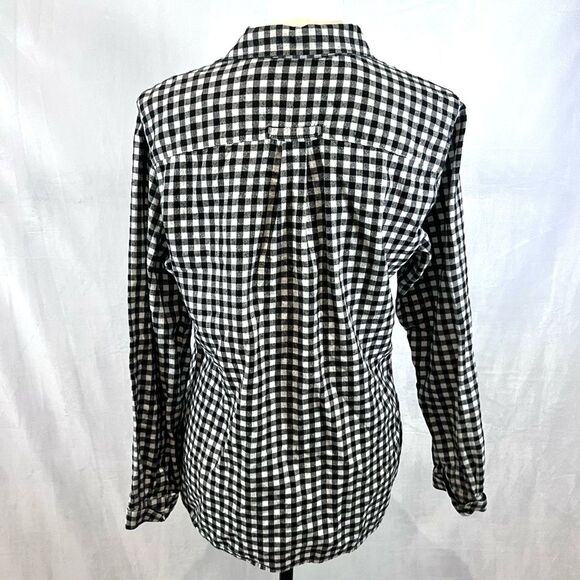 Eddie Bauer Buffalo plaid cotton flannel button down shirt size large - Picture 6 of 8